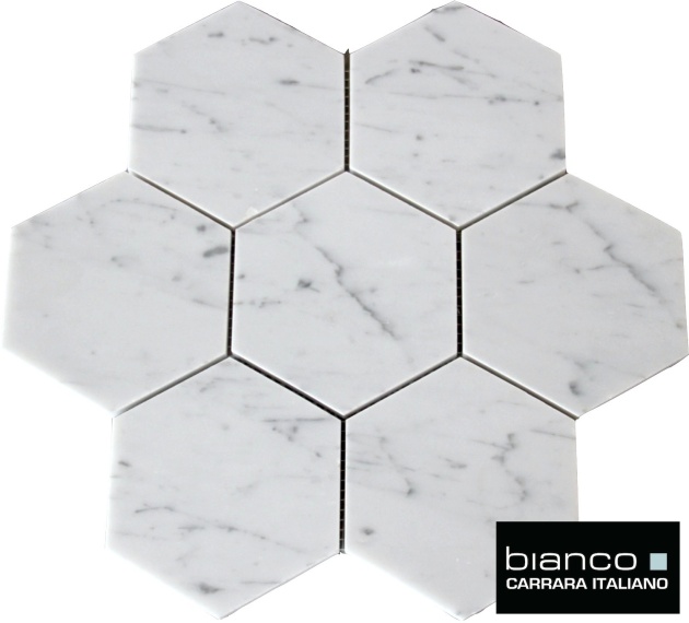 Carrara 5x5" Hexagon Mosaic