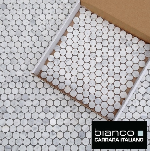 Carrara Bianco Pennyrounds Tiles