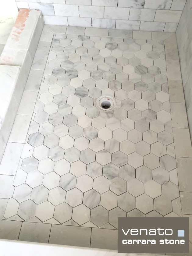 Carrara Venato 3x3 Hexagon