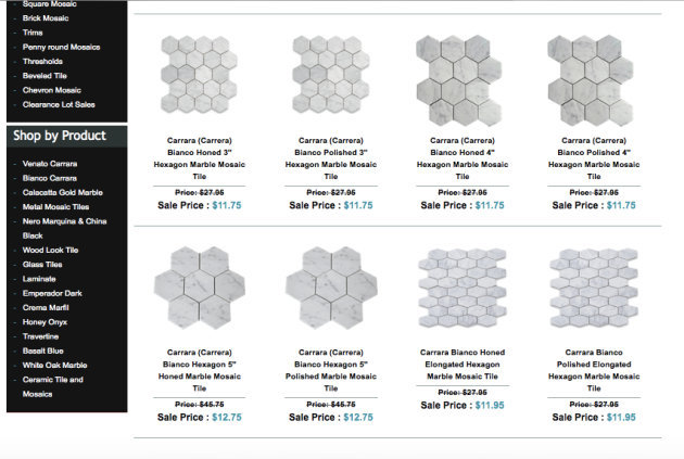 Hexagon Marble Mosaics